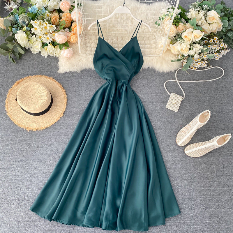 Elise Scheming Halter Lace-up Waist Dress
