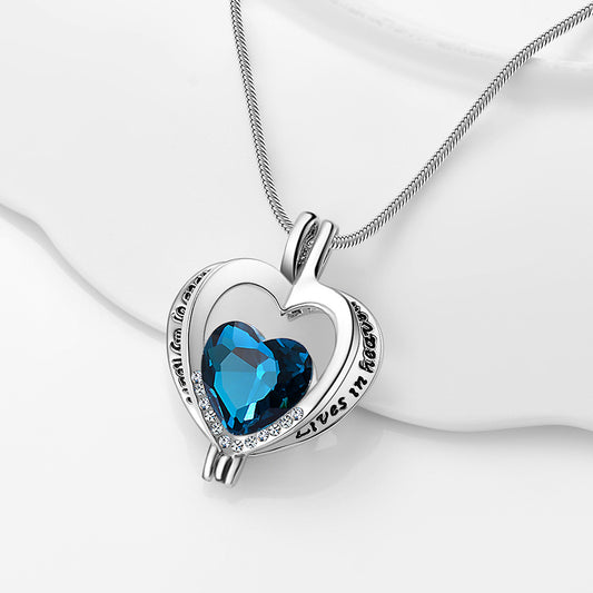 Alloy Heart-shaped Gemstone Necklace