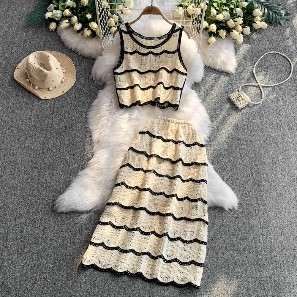 Tia Luxury Crochet Coord Set