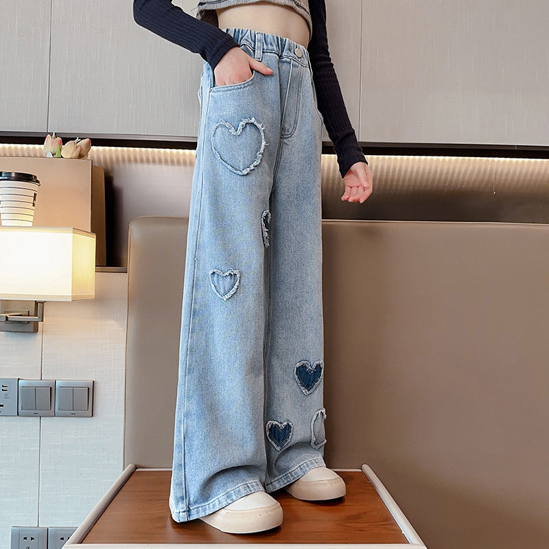 Love Raw Edge Denim Wide-leg Pants