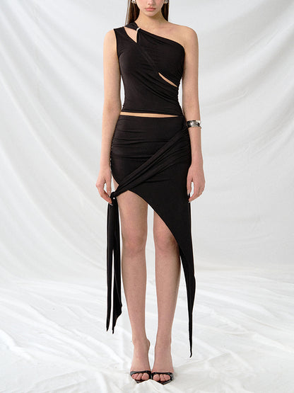 Sasha Cutout One-Shoulder CO-ORD