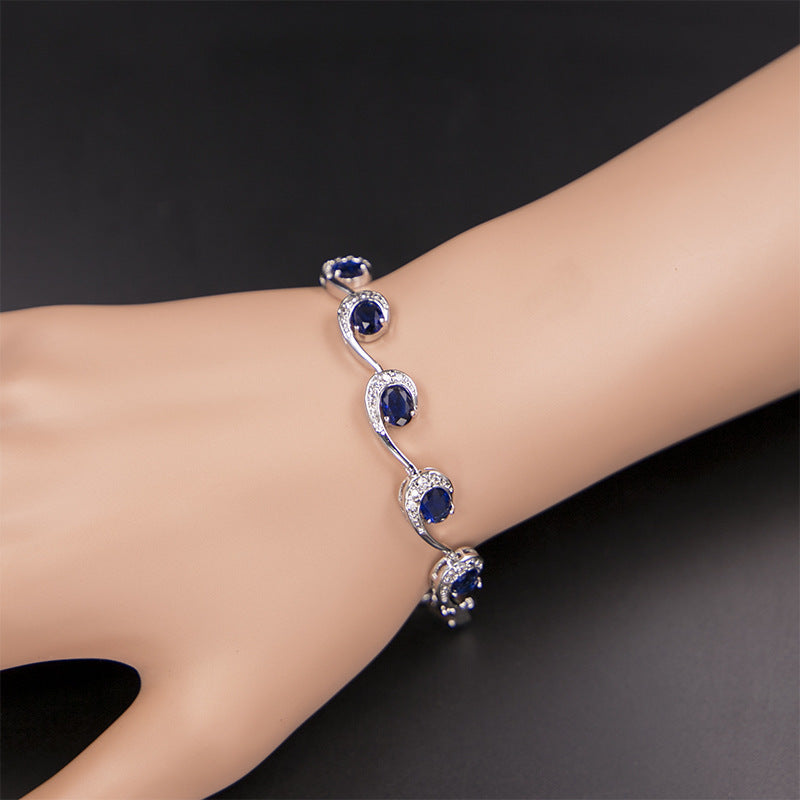 Sapphire bracelet and Pendant set