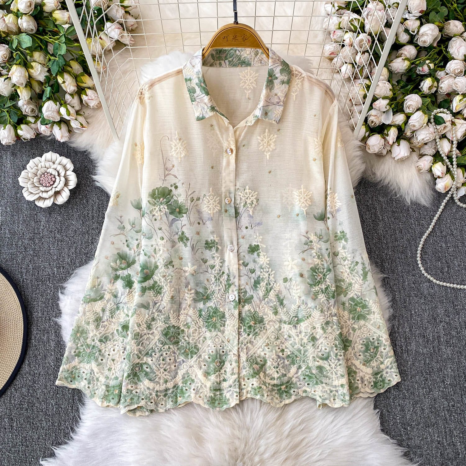 Elina Luxury Embroidery Shirt
