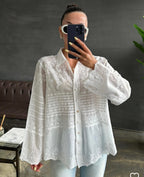 Hayat White embroidered Luxury Shirt