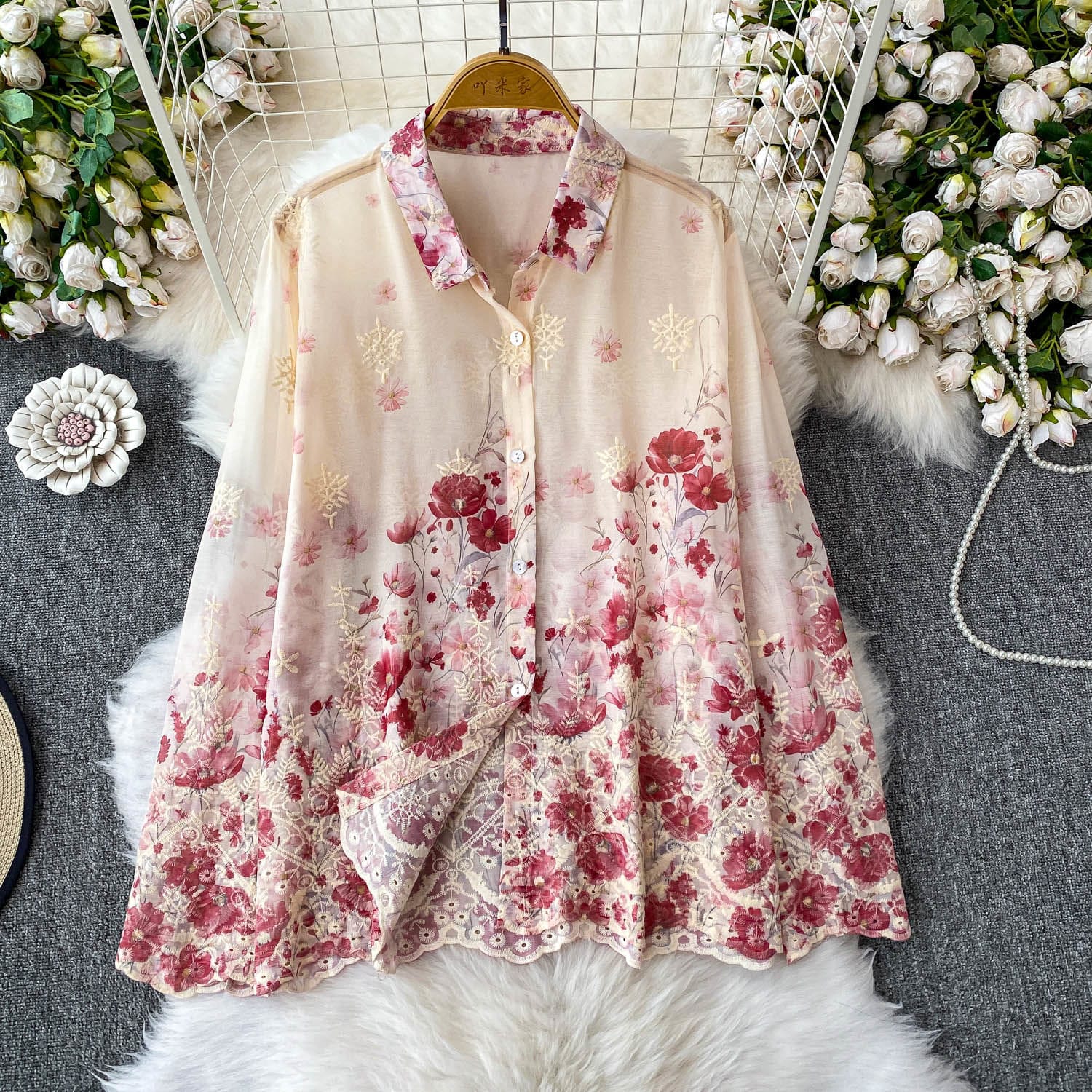 Elina Luxury Embroidery Shirt