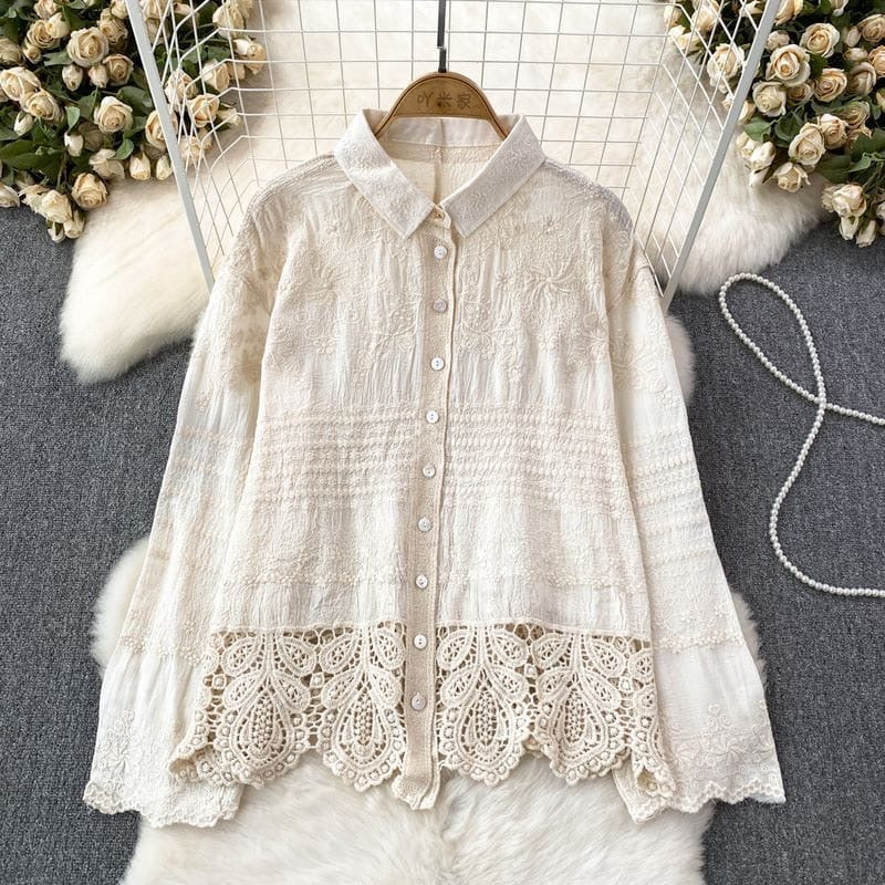 Serina Luxury Cutwork Shirt