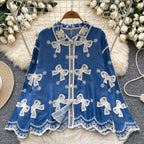 Bow Luxury Embroidery Shirt