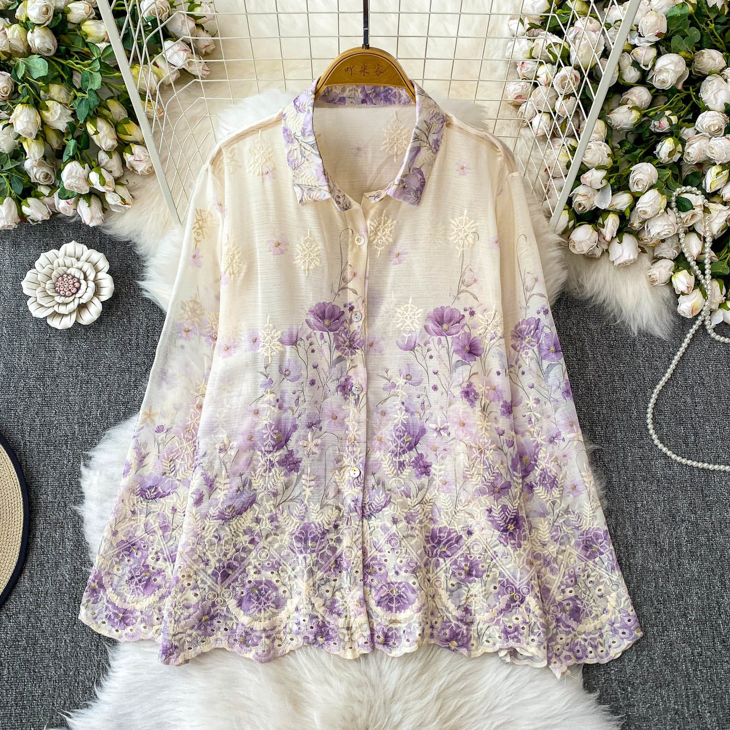 Elina Luxury Embroidery Shirt