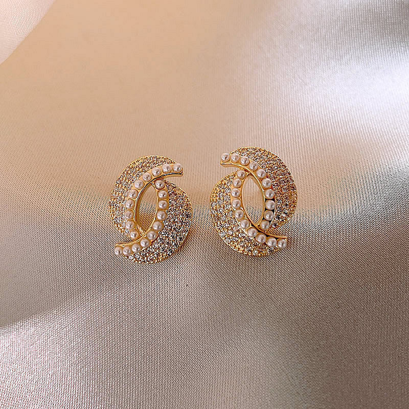 Full-jeweled Stud Earrings
