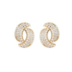 Full-jeweled Stud Earrings