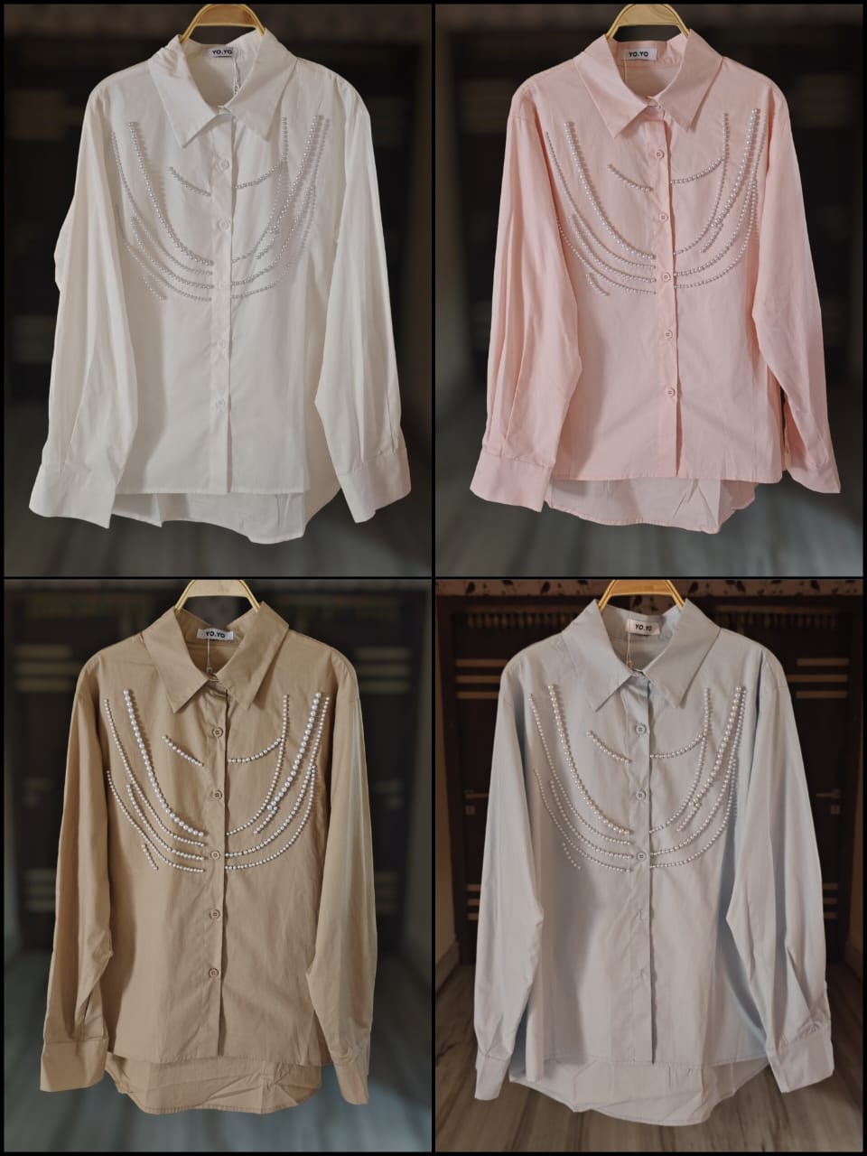 Mia Luxury Pearl Embedded Shirt