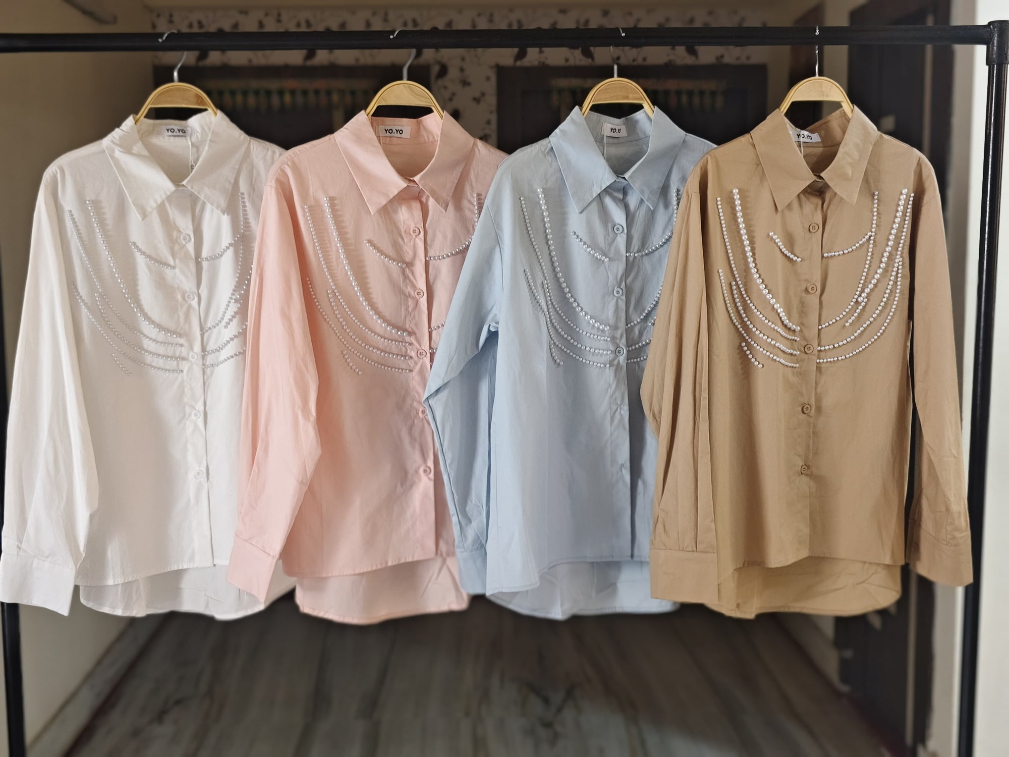 Mia Luxury Pearl Embedded Shirt