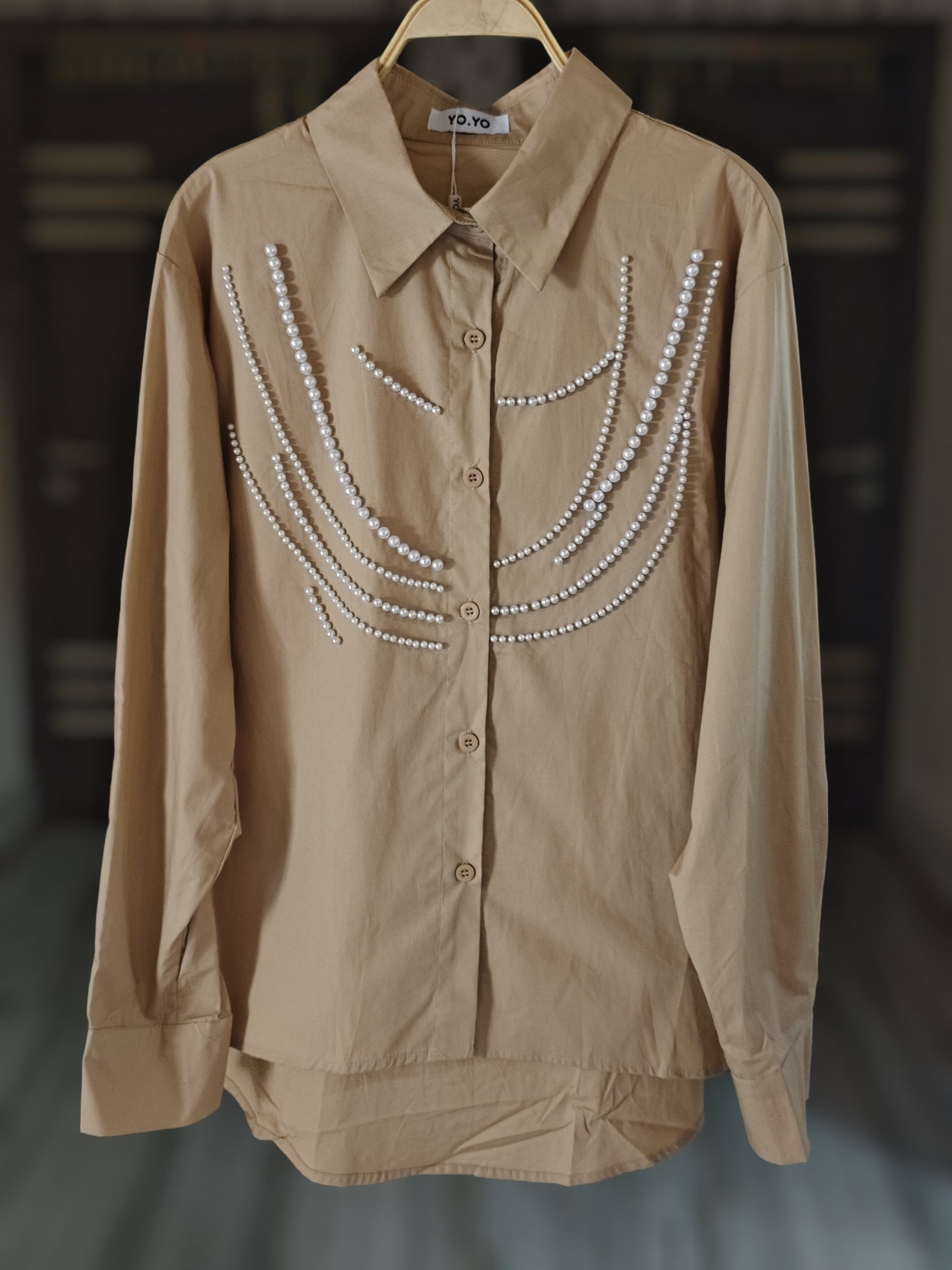 Mia Luxury Pearl Embedded Shirt