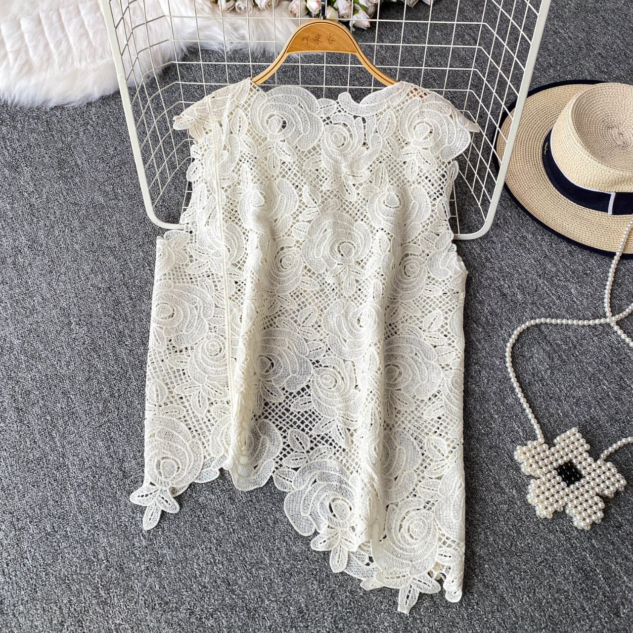 Ivory Bloom Crochet Top