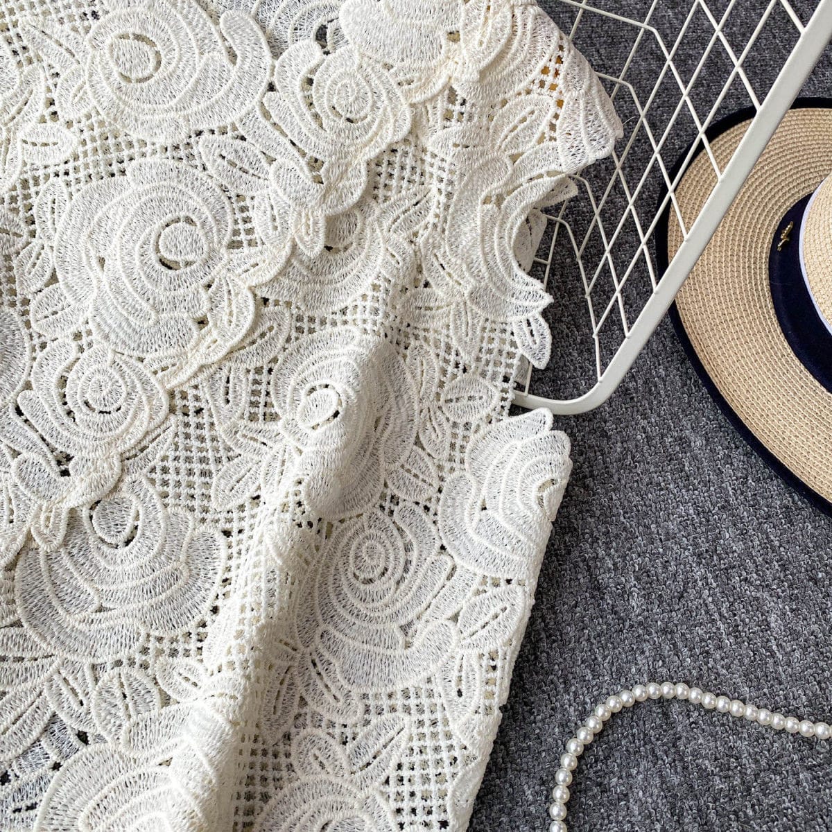 Ivory Bloom Crochet Top