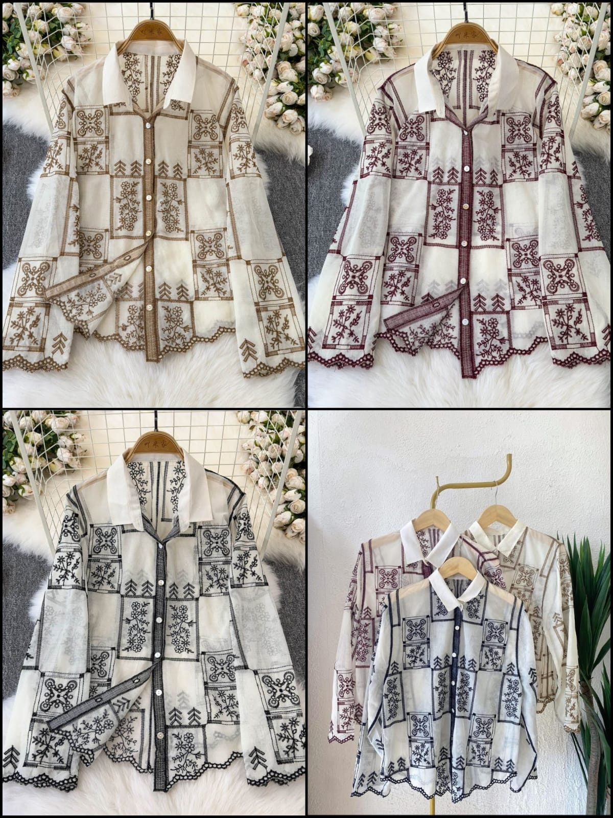 Donna Luxury Embroidery Shirt