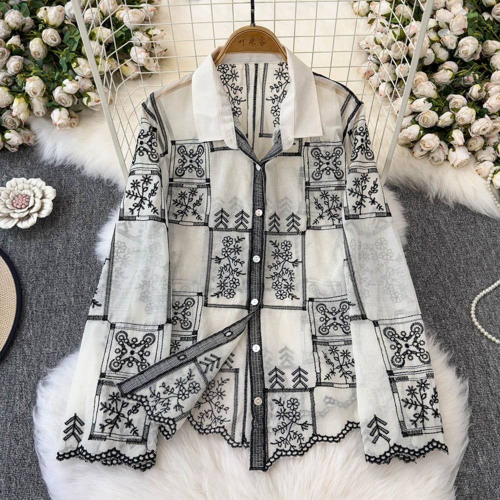 Donna Luxury Embroidery Shirt