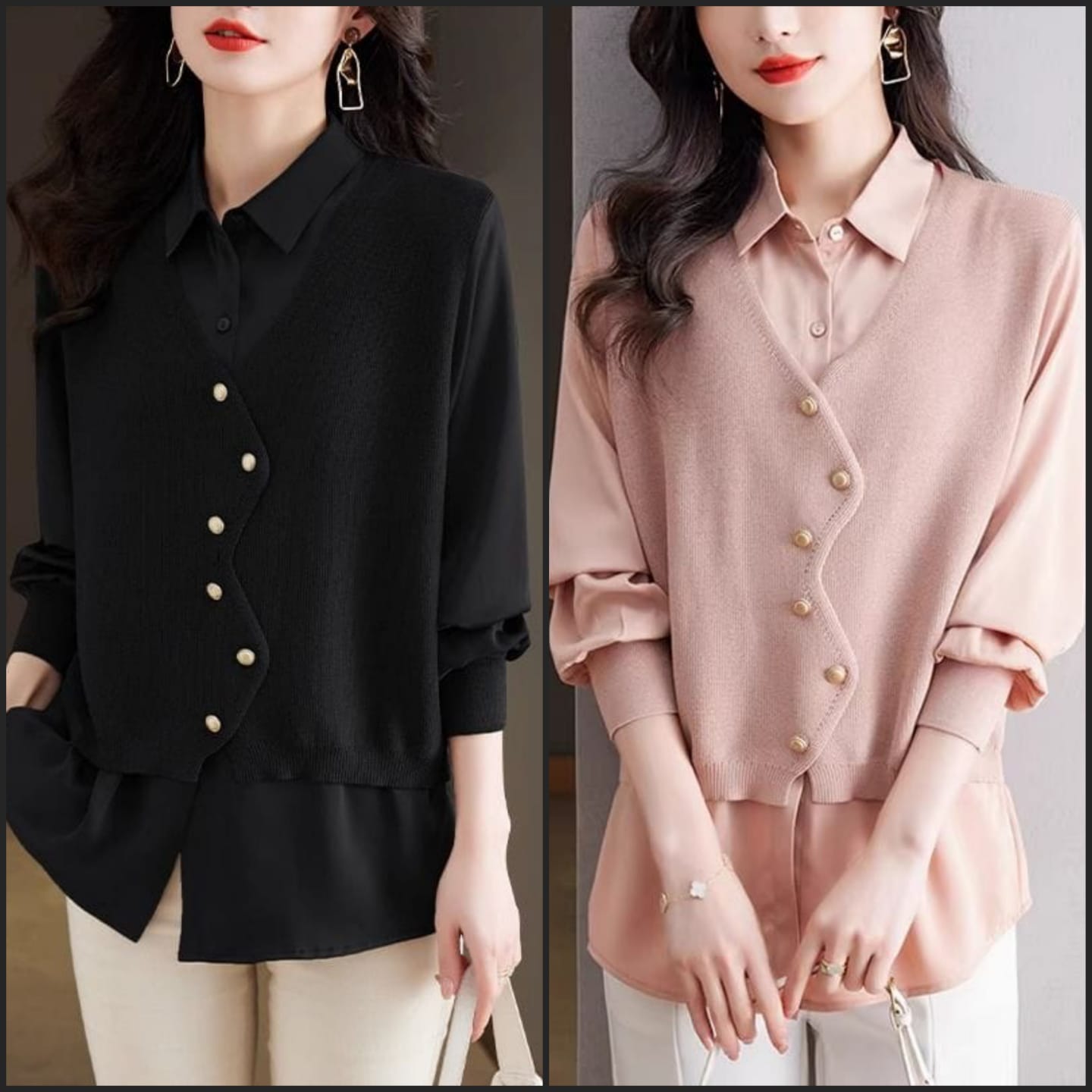 Averie Dual Style Sweater Shirt 2PC