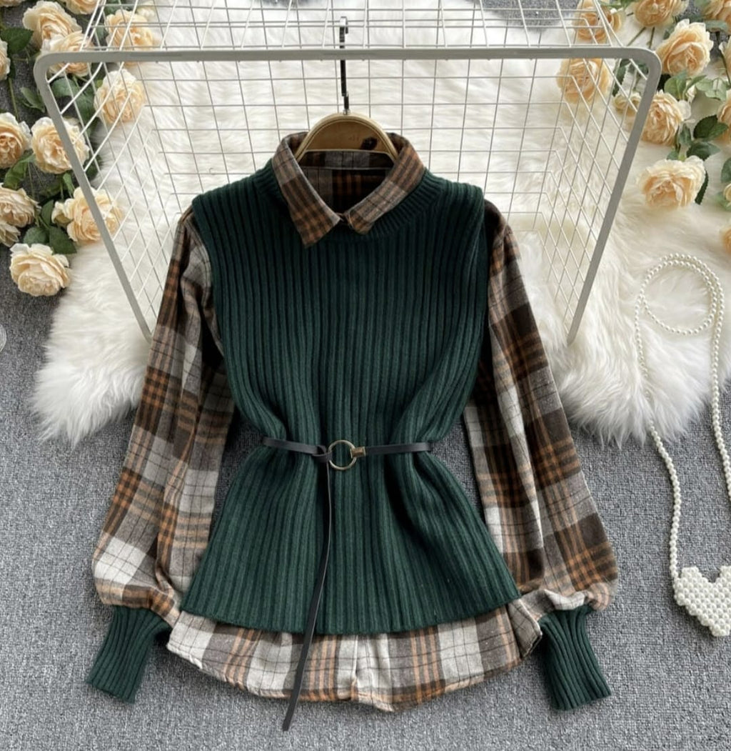 The Charlotte Belted Sweater Set