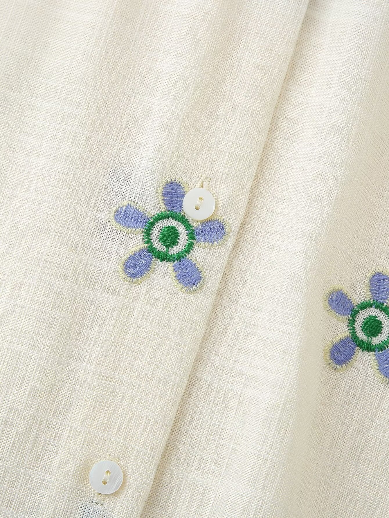 Jazzie Flower Embroidered linen co-ord