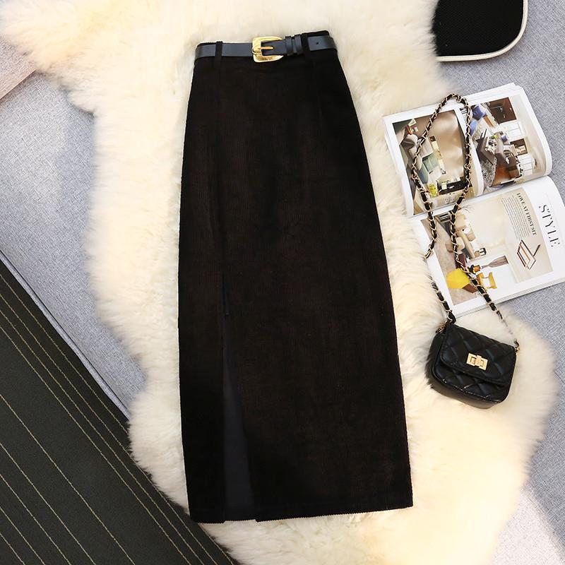 Vesper High Waist A- Line Corduroy Skirt