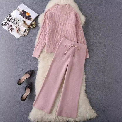Fable Knitted Sweater Wide Leg Pants Two-piece Set
