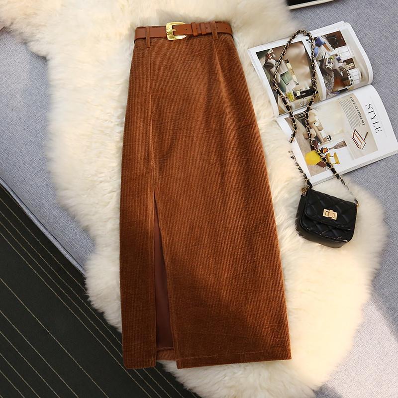 Vesper High Waist A- Line Corduroy Skirt