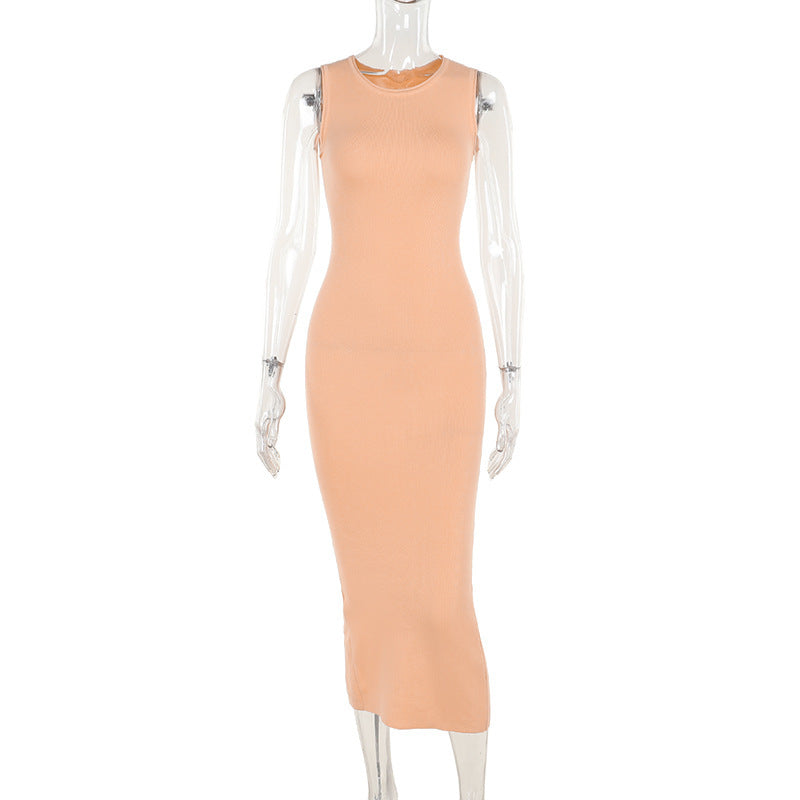 Sunset Glow Ribbed Midi Dress