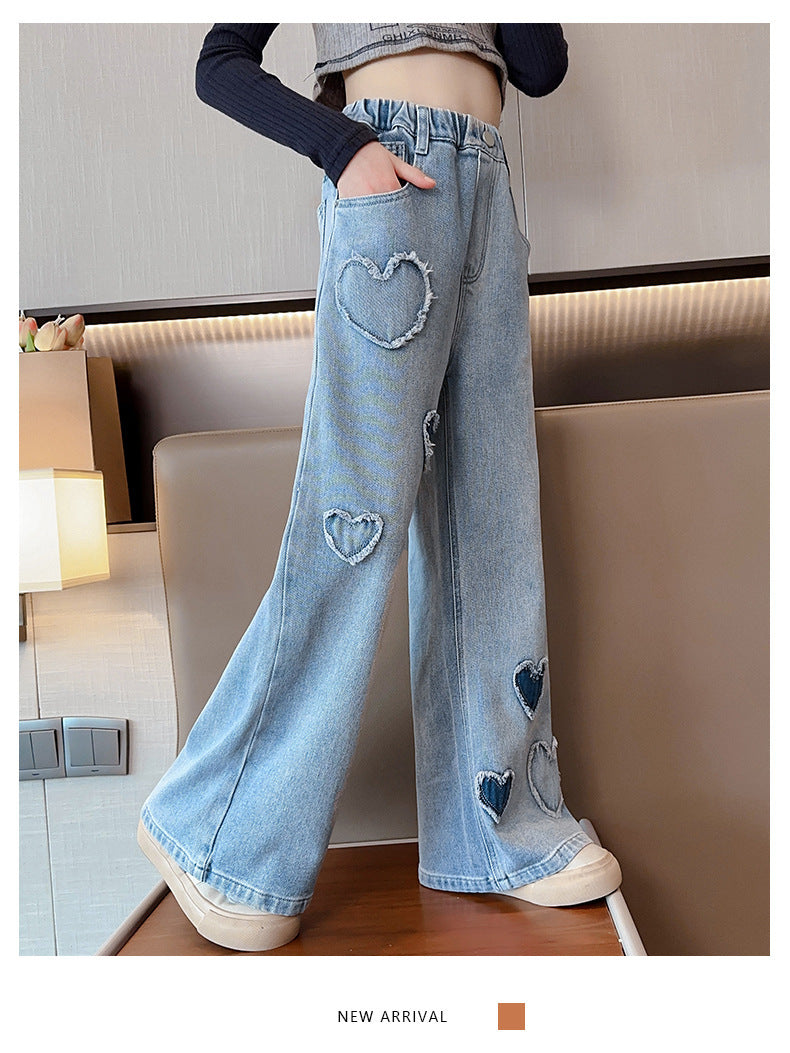Love Raw Edge Denim Wide-leg Pants