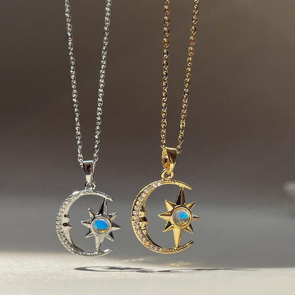 Moon Star Zircon Pendant Choker