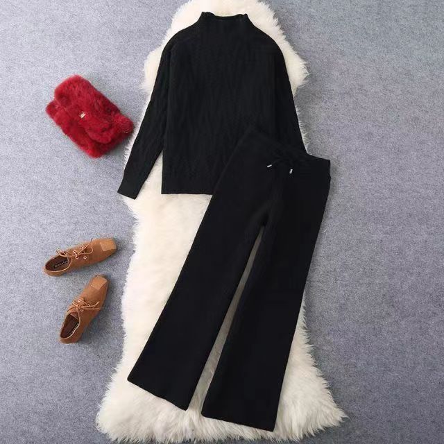 Fable Knitted Sweater Wide Leg Pants Two-piece Set