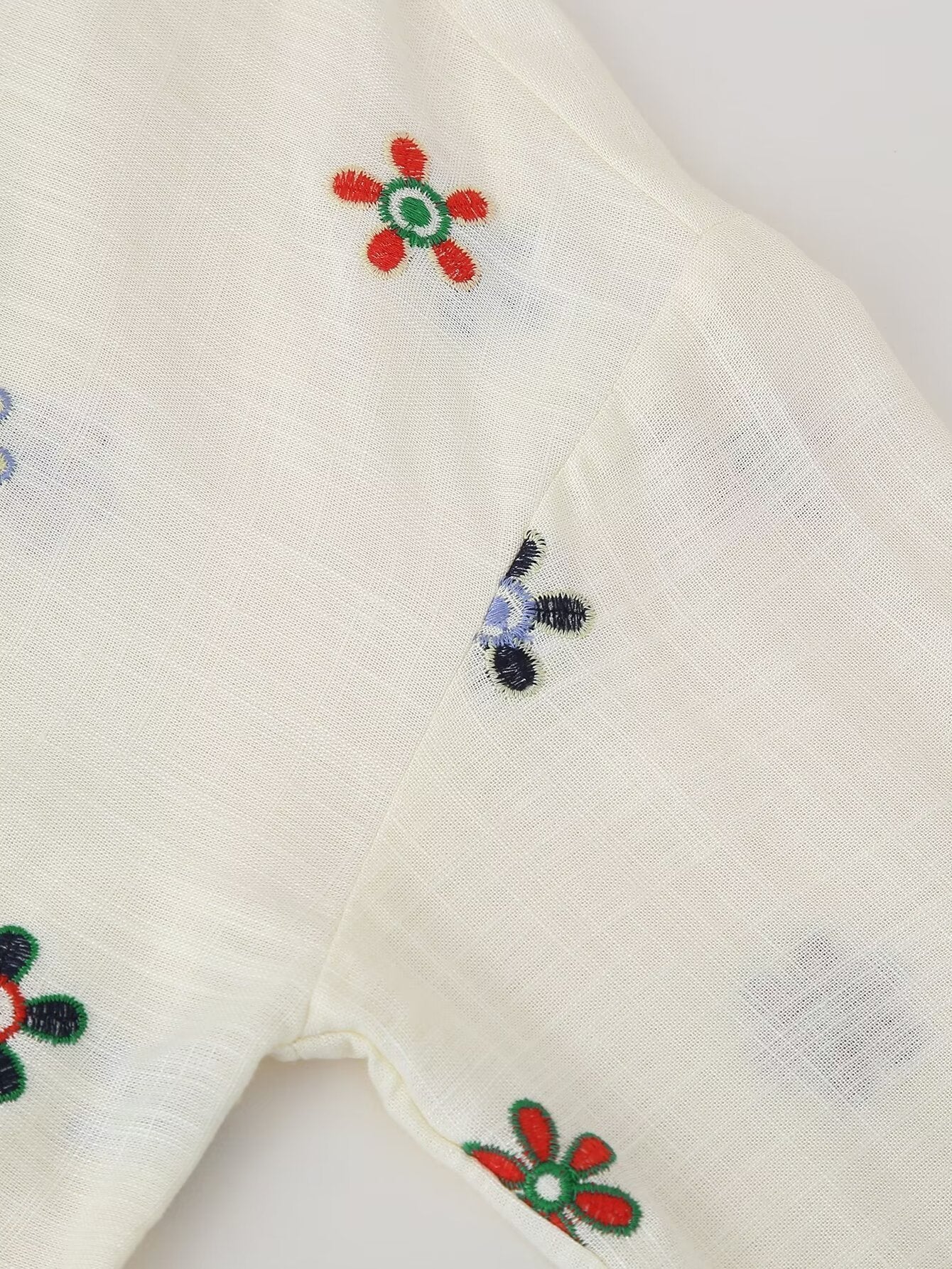 Jazzie Flower Embroidered linen co-ord
