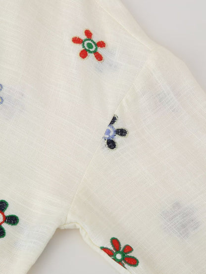 Jazzie Flower Embroidered linen co-ord