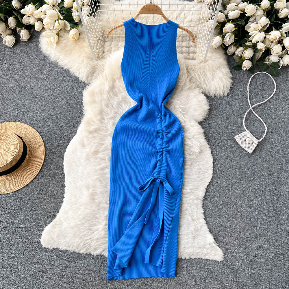 Ruched Charm Ribbed Midi Dress