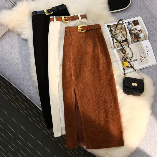 Vesper High Waist A- Line Corduroy Skirt