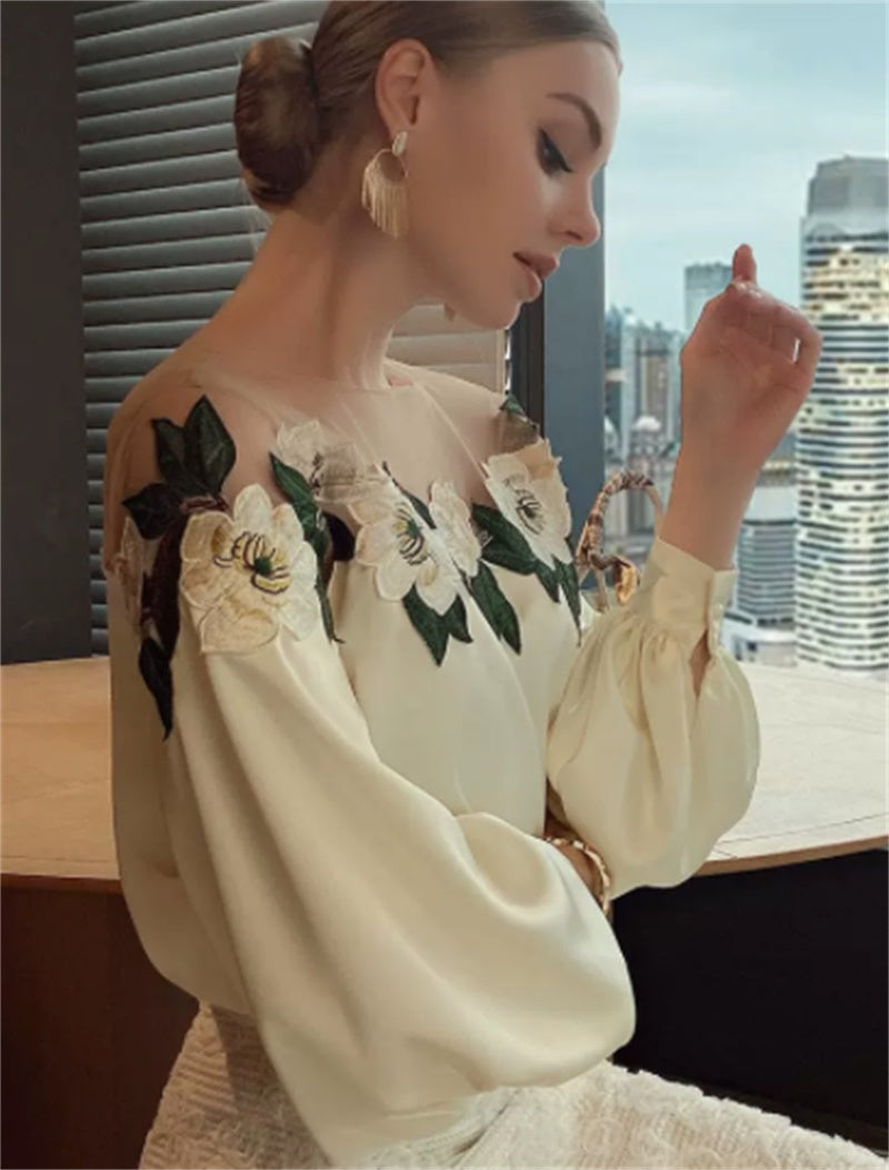 Hope Satin Embroidered Shirt