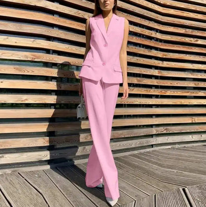 Ladyboss Suit Vest Wide Leg Pants