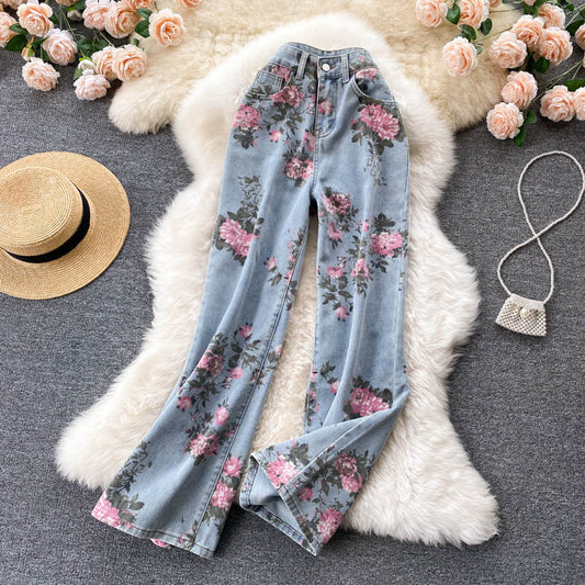 Niche High-waist Drape Wide-leg Pants Straight Long Pants