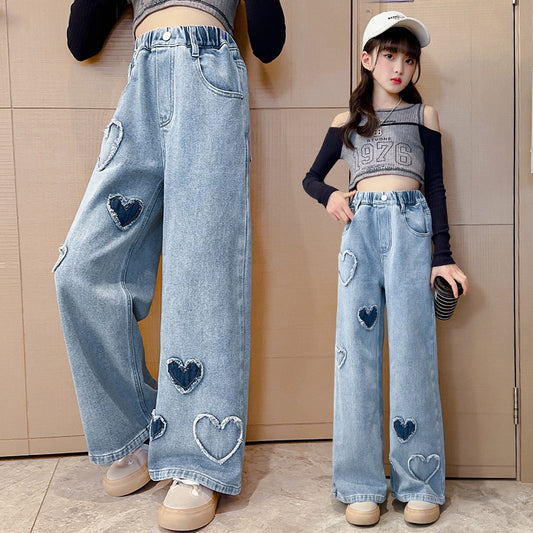 Love Raw Edge Denim Wide-leg Pants
