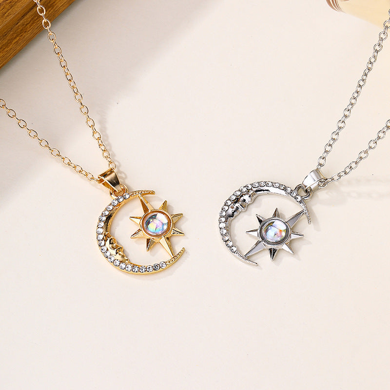 Moon Star Zircon Pendant Choker