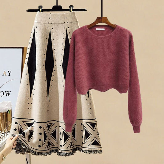 Madeleine Knitting Sweater Skirt Two-piece Set