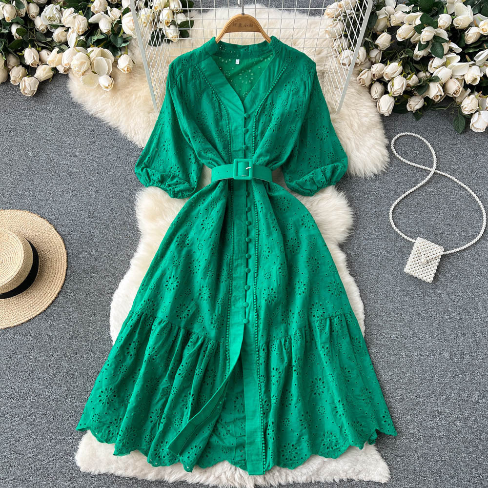 Winslow V-neck Puff Sleeve Dress