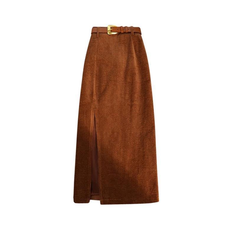 Vesper High Waist A- Line Corduroy Skirt