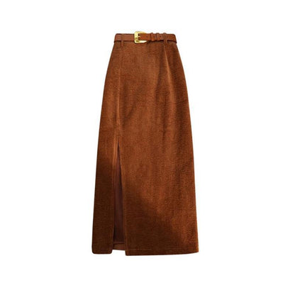 Vesper High Waist A- Line Corduroy Skirt