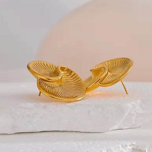 18K Gold Plated spiral Ear Studs