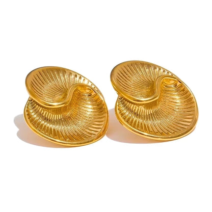 18K Gold Plated spiral Ear Studs