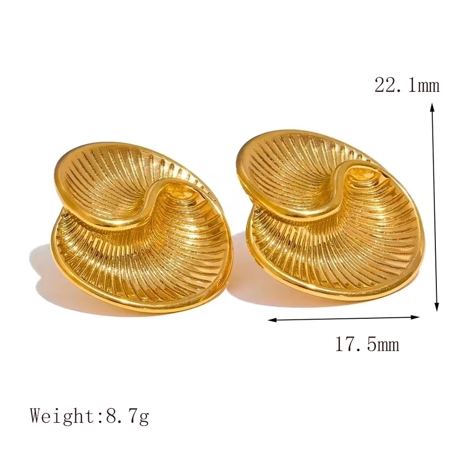 18K Gold Plated spiral Ear Studs