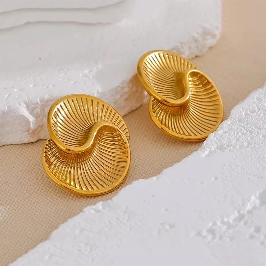 18K Gold Plated spiral Ear Studs