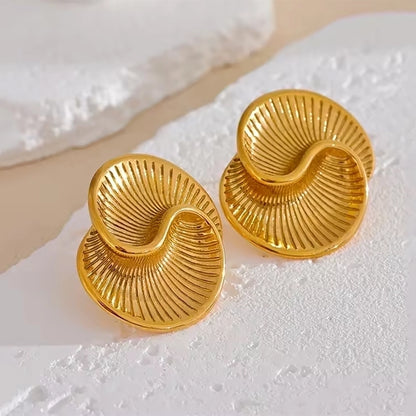 18K Gold Plated spiral Ear Studs